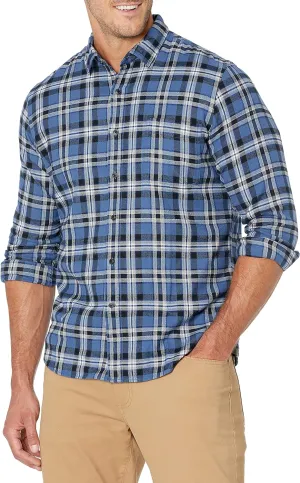 Amazon Essentials Men's Flannel Shirts Long Sleeve, Slim-Fit Button Down Plaid