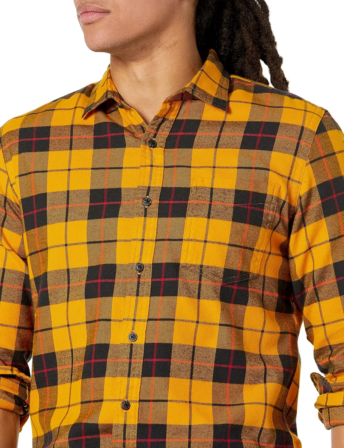 Amazon Essentials Men's Flannel Shirts Long Sleeve, Slim-Fit Button Down Plaid