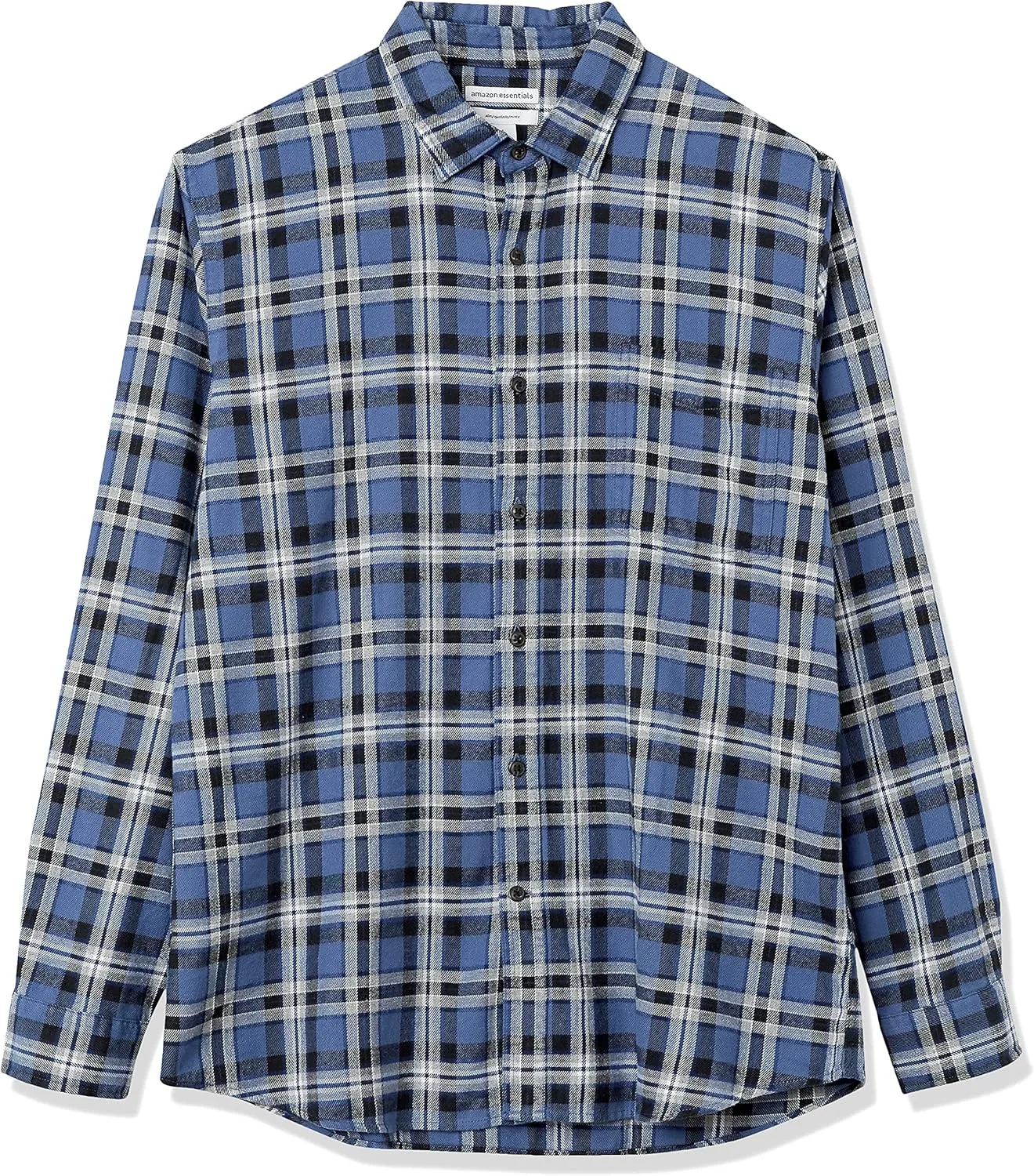 Amazon Essentials Men's Flannel Shirts Long Sleeve, Slim-Fit Button Down Plaid