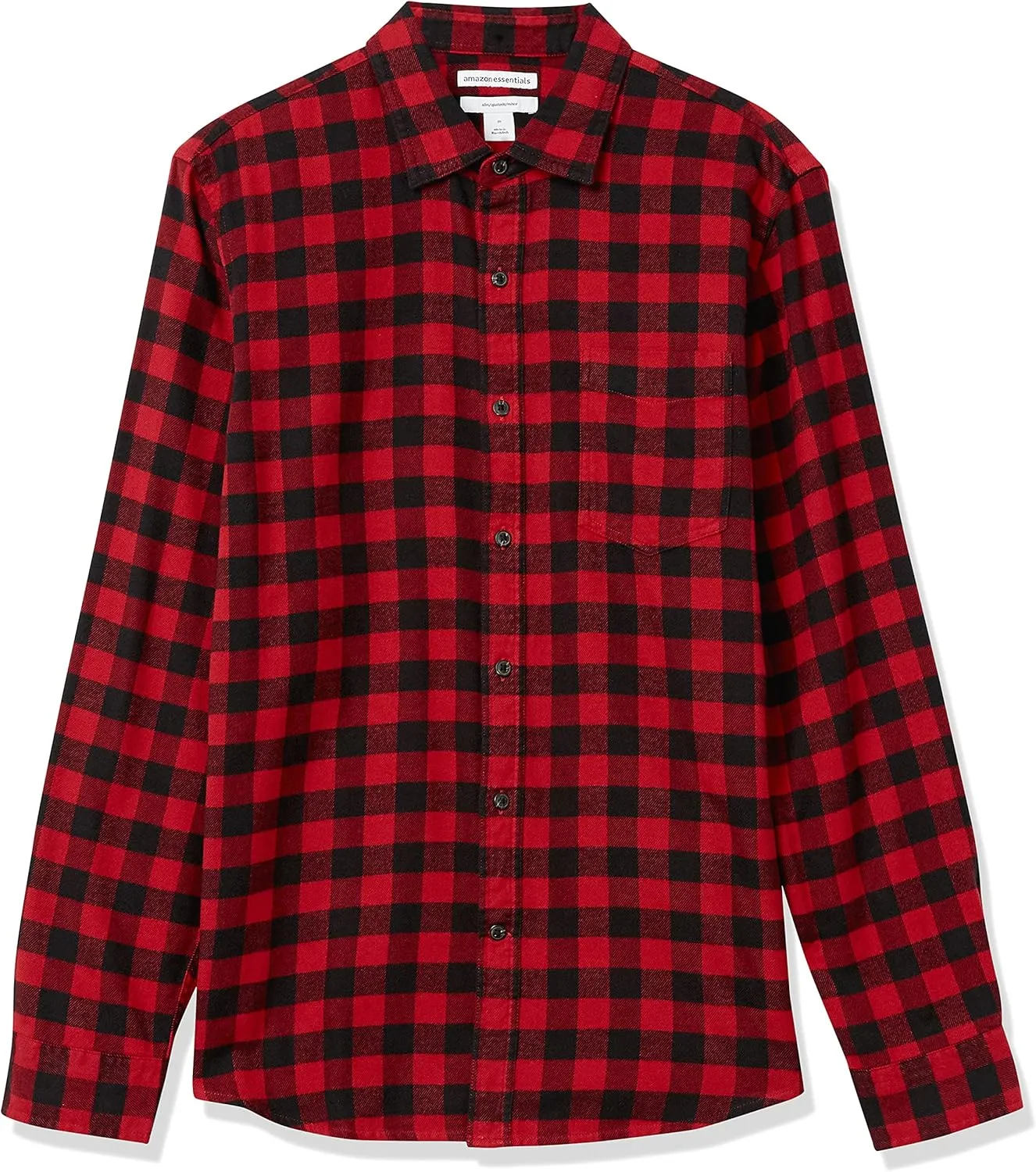 Amazon Essentials Men's Flannel Shirts Long Sleeve, Slim-Fit Button Down Plaid