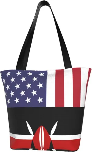 America Kenya Friendship Flag Fashion Shoulder Bag Large Capacity For Man Or Woman