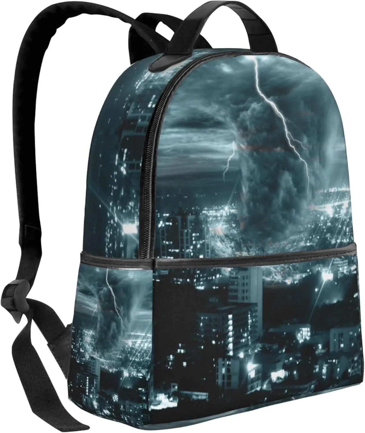 AMRANDOM Men Women Backpack Fashion City Tornado Storm Weather Pattern Backpacks Anti-Theft Bookbag with Adjustable Shoulder Straps for Travel Hiking Camping, One Size
