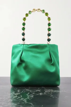 AQUAZZURA Galactic mini crystal-embellished satin tote