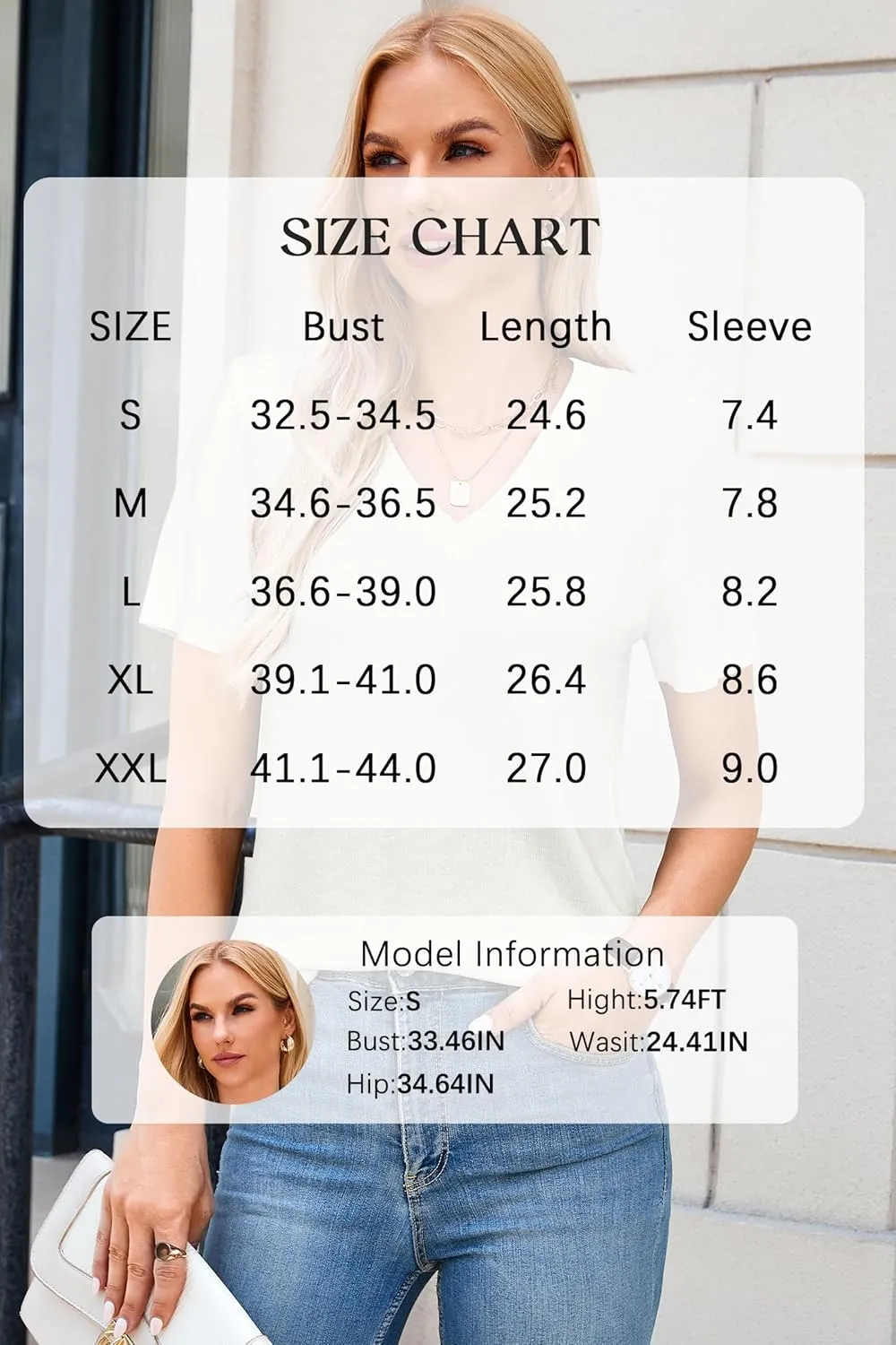 Arach&Cloz 2025 Womens Wool Blend Tops Soft V Neck Short Sleeve Summer Fashion Sweater Pullover Business Casual Outfits