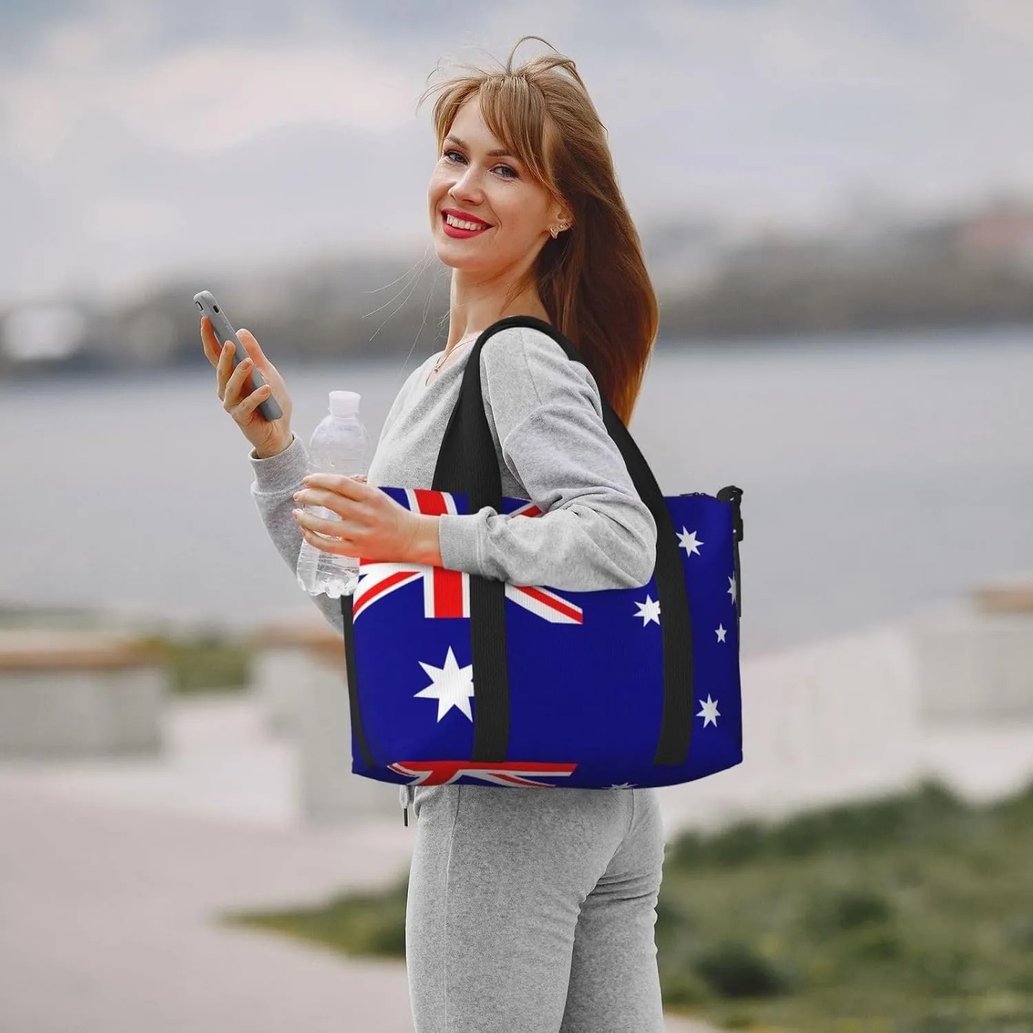 Australian Flag Travel Duffel Bag Carry On Tote Bags For Men,Weekender Overnight Bag,Sports Tote Gym Bag