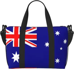 Australian Flag Travel Duffel Bag Carry On Tote Bags For Men,Weekender Overnight Bag,Sports Tote Gym Bag