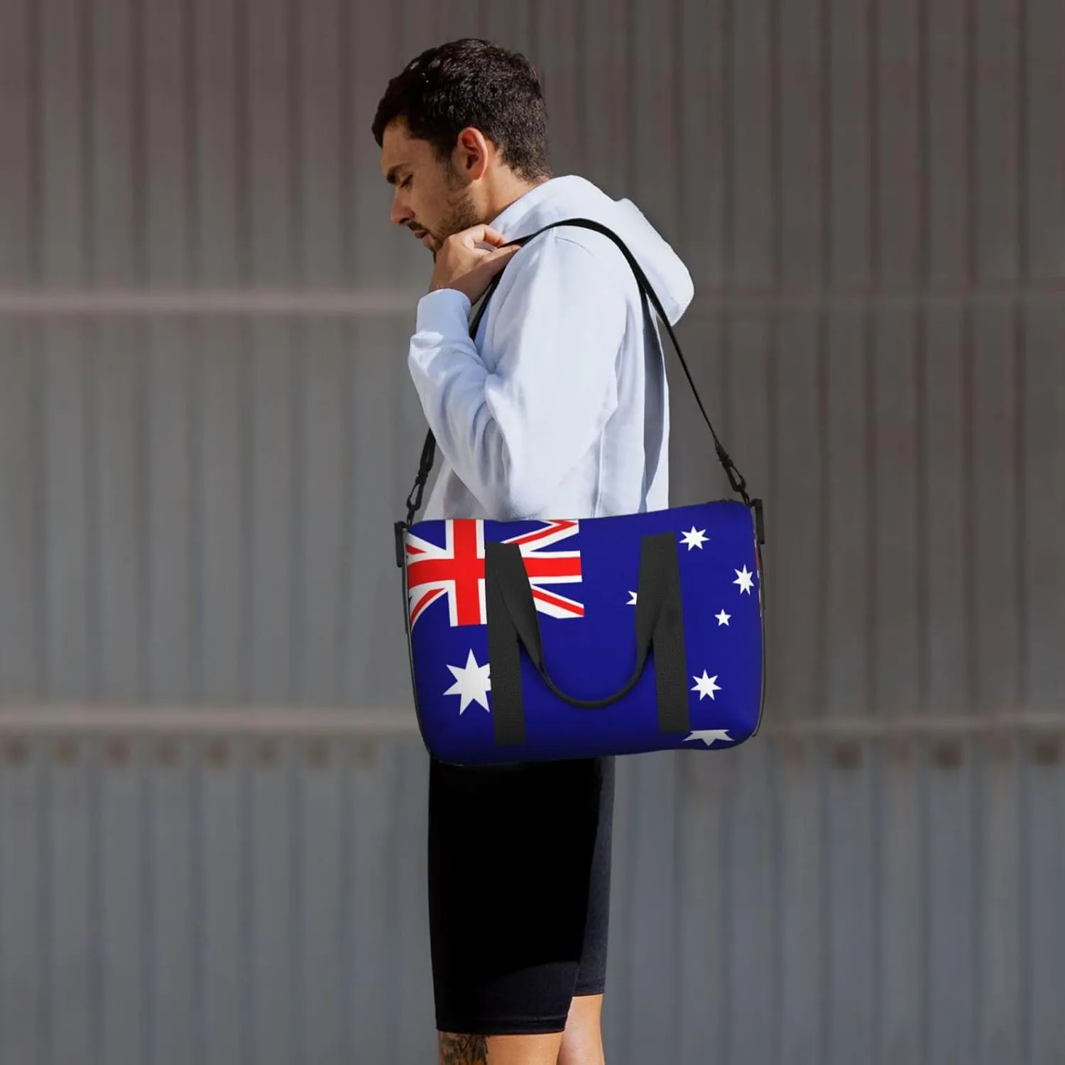 Australian Flag Travel Duffel Bag Carry On Tote Bags For Men,Weekender Overnight Bag,Sports Tote Gym Bag