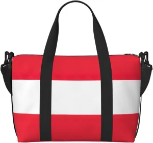 Austrian Flag Travel Duffel Bag Carry On Tote Bags For Men,Weekender Overnight Bag,Sports Tote Gym Bag