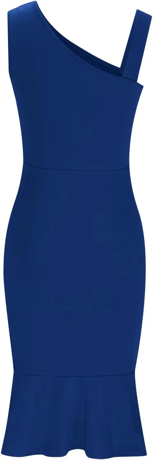 Aymnlox Summer Dress for Women 2023 Trendy Square Neck Ruched Bodycon Sleeveless Slim Midi Dresses Sexy Elegant Party Evening