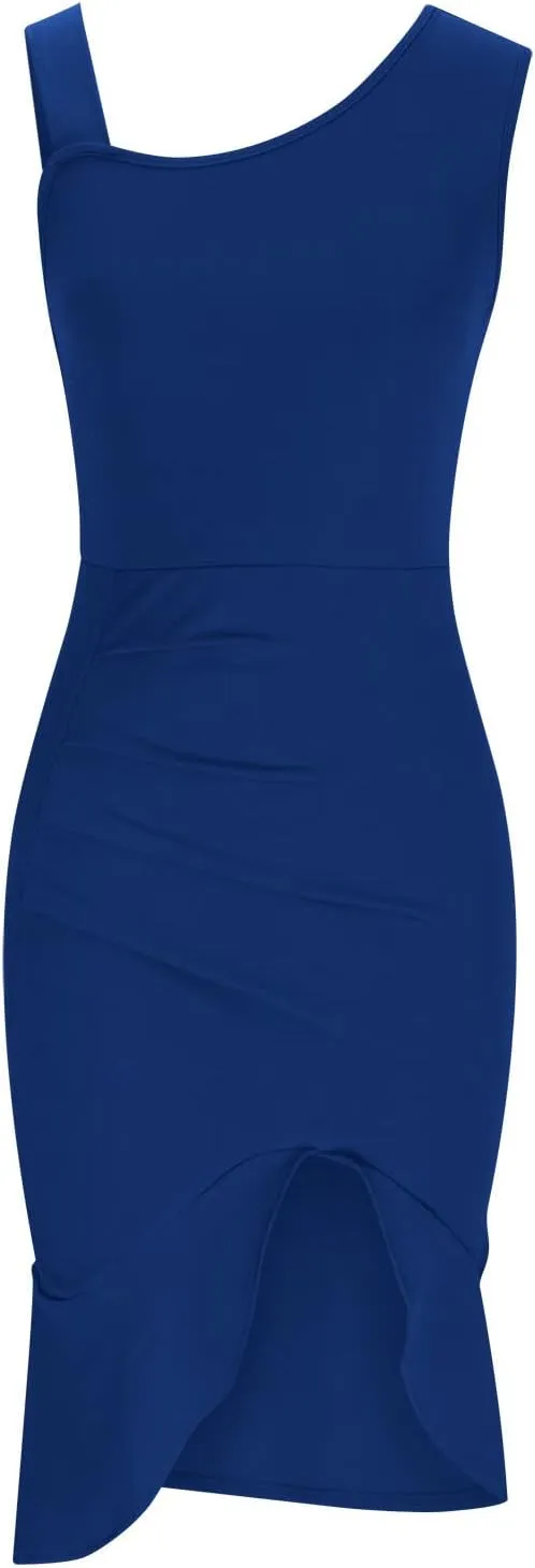 Aymnlox Summer Dress for Women 2023 Trendy Square Neck Ruched Bodycon Sleeveless Slim Midi Dresses Sexy Elegant Party Evening