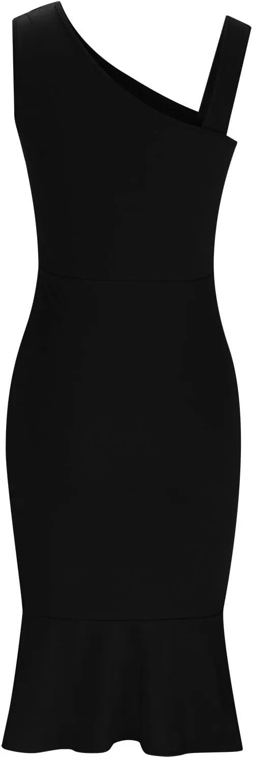 Aymnlox Summer Dress for Women 2023 Trendy Square Neck Ruched Bodycon Sleeveless Slim Midi Dresses Sexy Elegant Party Evening