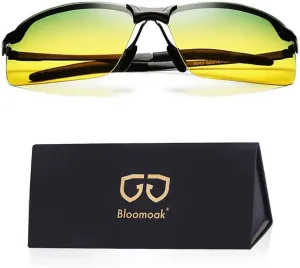 B BLOOMOAK Night Driving Glasses, Polarized Sports Night Vision Glasses - Anti glare, UV 400 Protection, Ultra Light