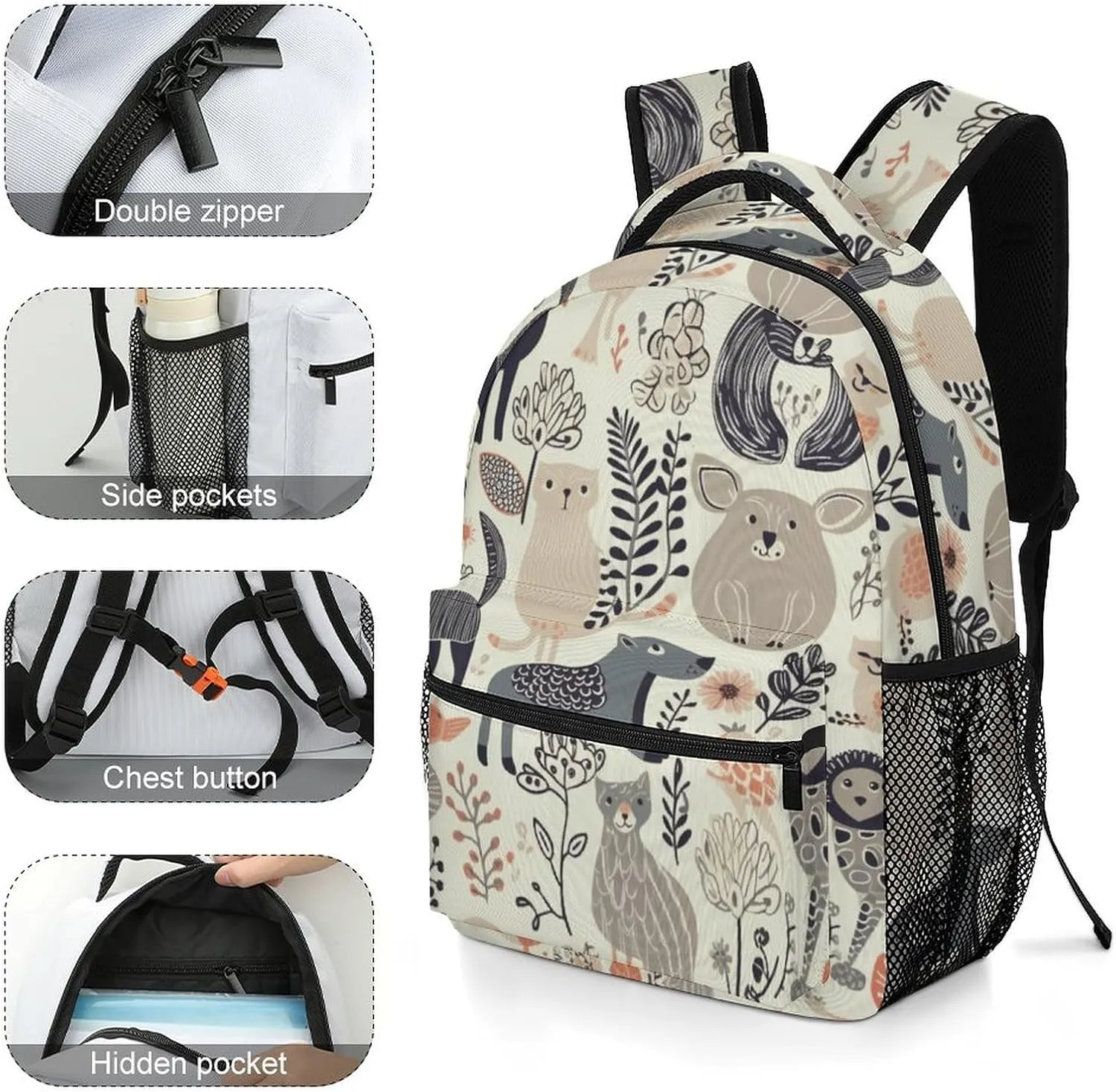 Backpacks Animal Pattern Travel Bag Laptop Backpack Casual Daypack for Weekender Business Hiking