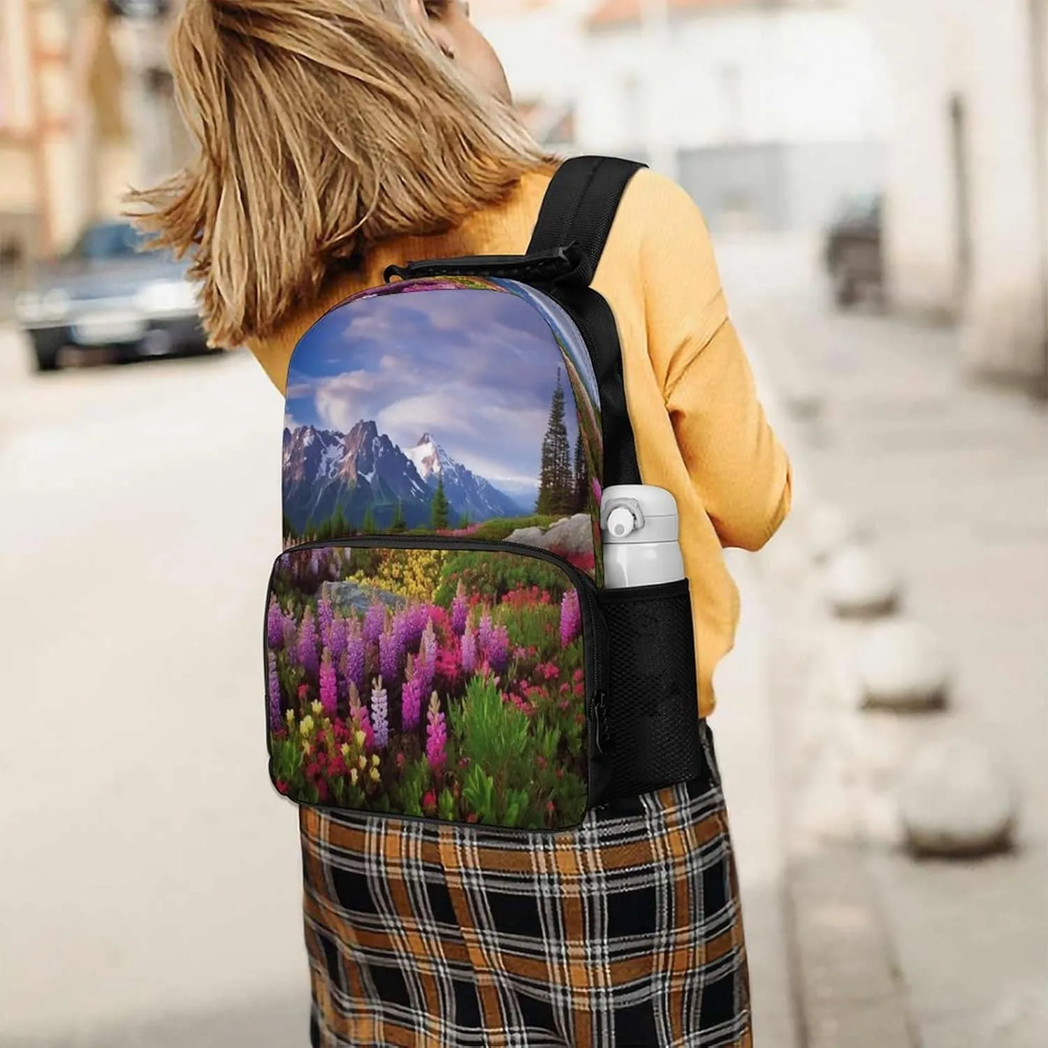 Backpacks Beautiful Flowers Mountain Travel Bag Business Work Laptop Backpack