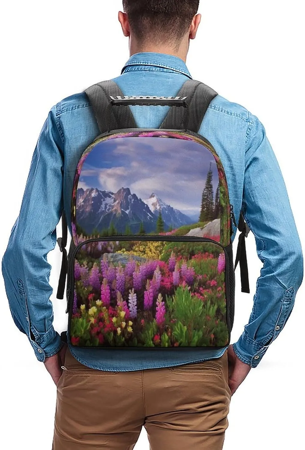 Backpacks Beautiful Flowers Mountain Travel Bag Business Work Laptop Backpack