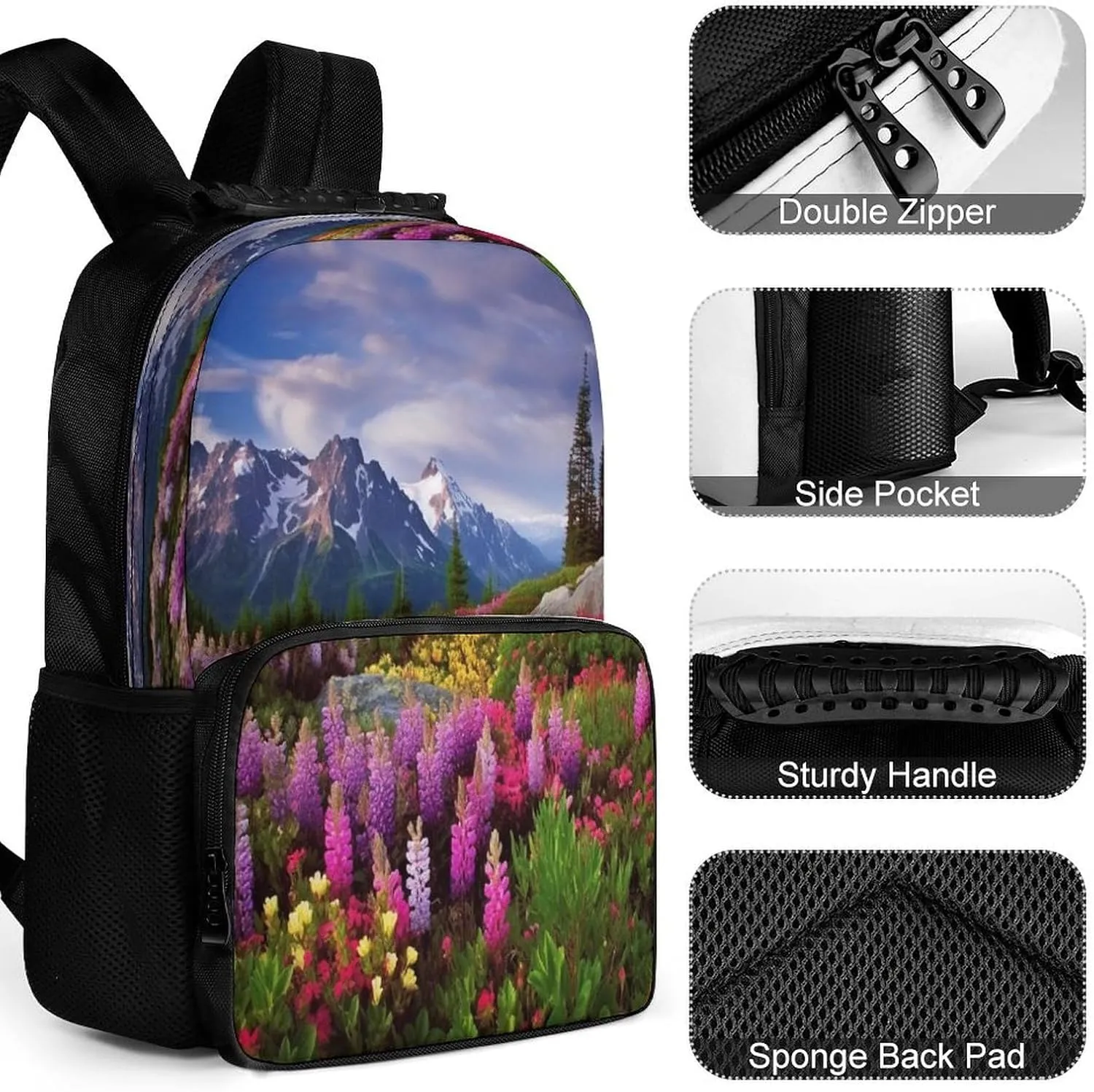 Backpacks Beautiful Flowers Mountain Travel Bag Business Work Laptop Backpack