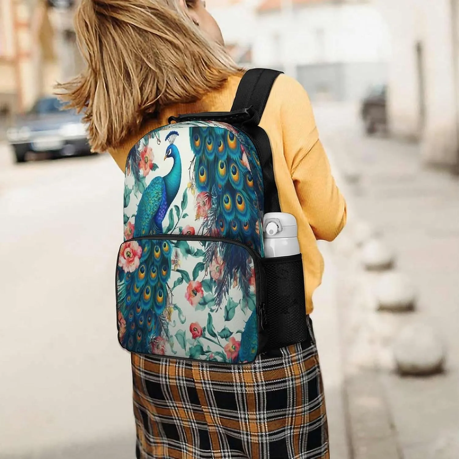 Backpacks Beautiful Peacock Flowers Travel Bag Business Work Laptop Backpack