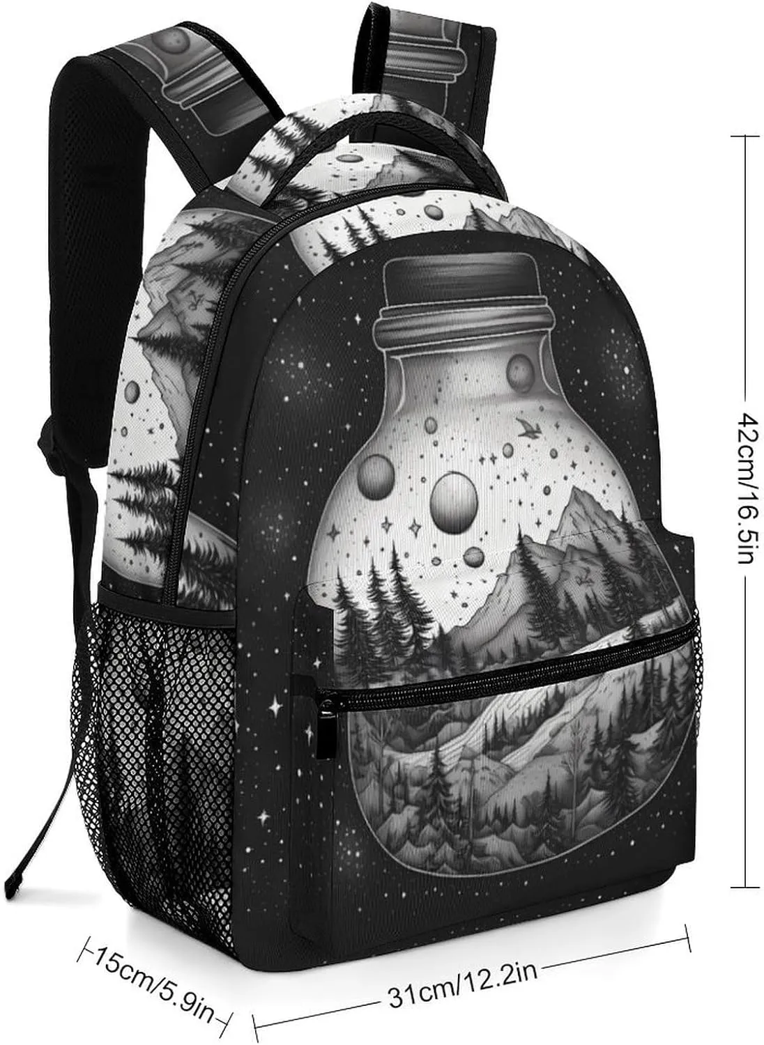 Backpacks Black And White Painting Travel Bag Laptop Backpack Casual Daypack for Weekender Business Hiking