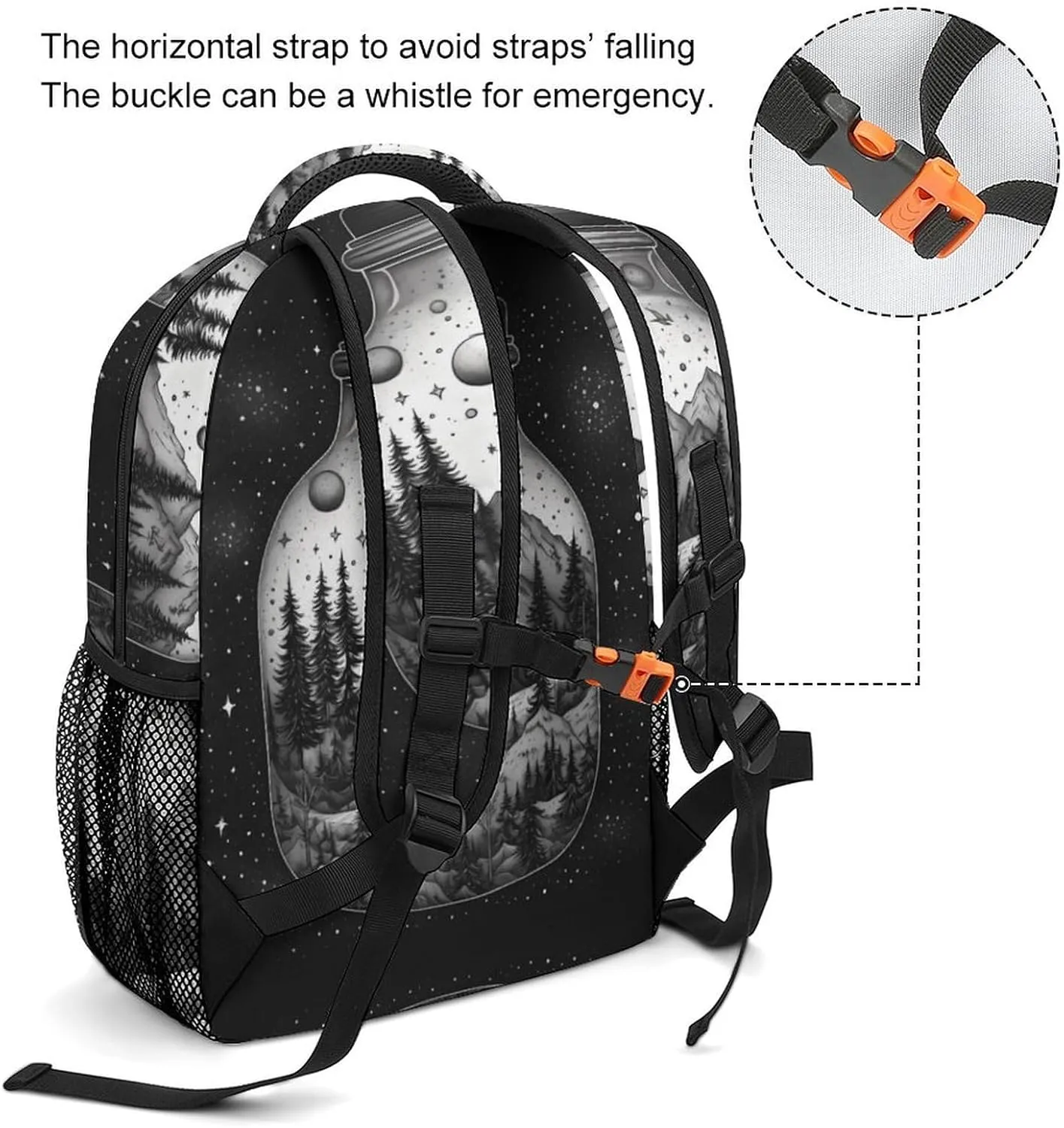 Backpacks Black And White Painting Travel Bag Laptop Backpack Casual Daypack for Weekender Business Hiking