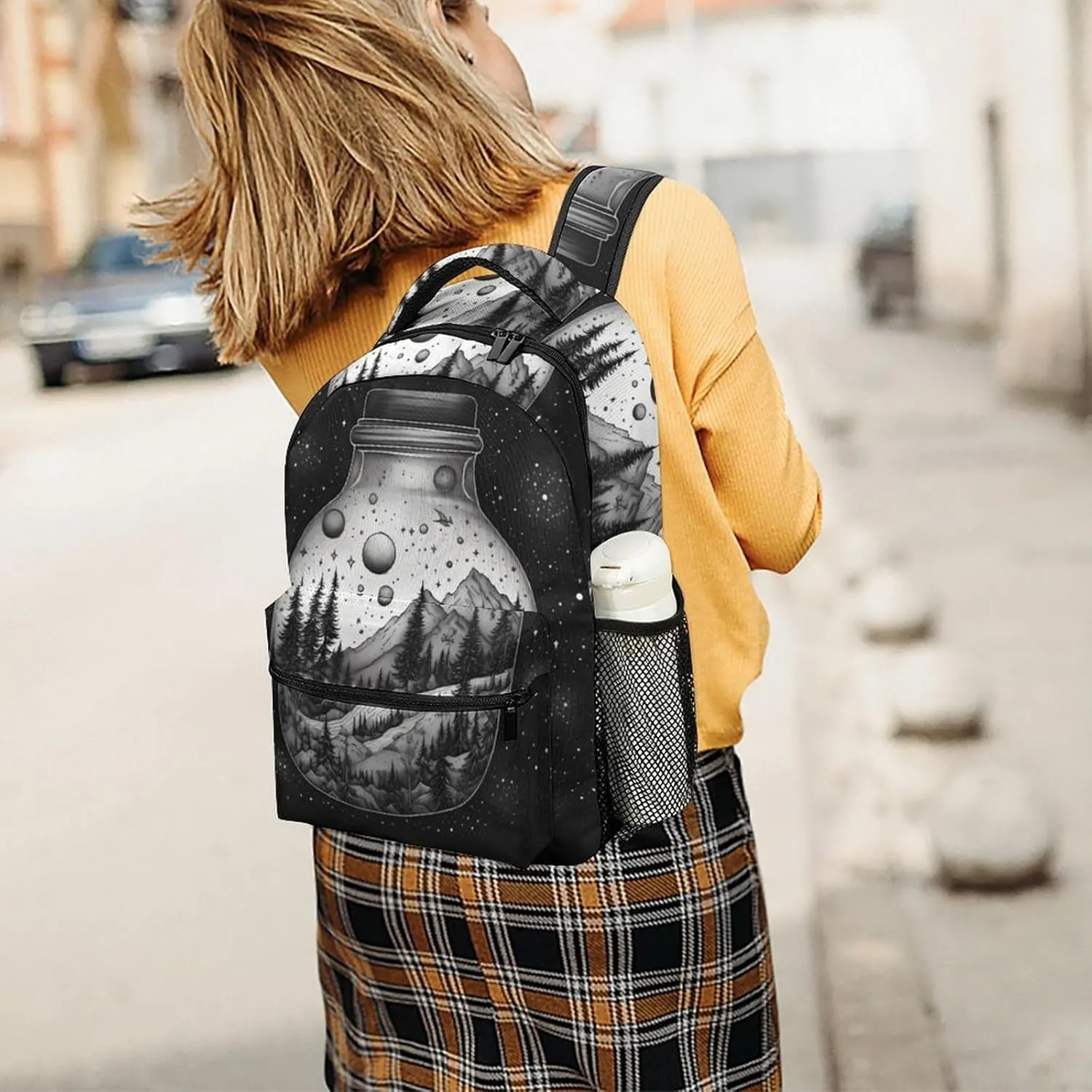 Backpacks Black And White Painting Travel Bag Laptop Backpack Casual Daypack for Weekender Business Hiking