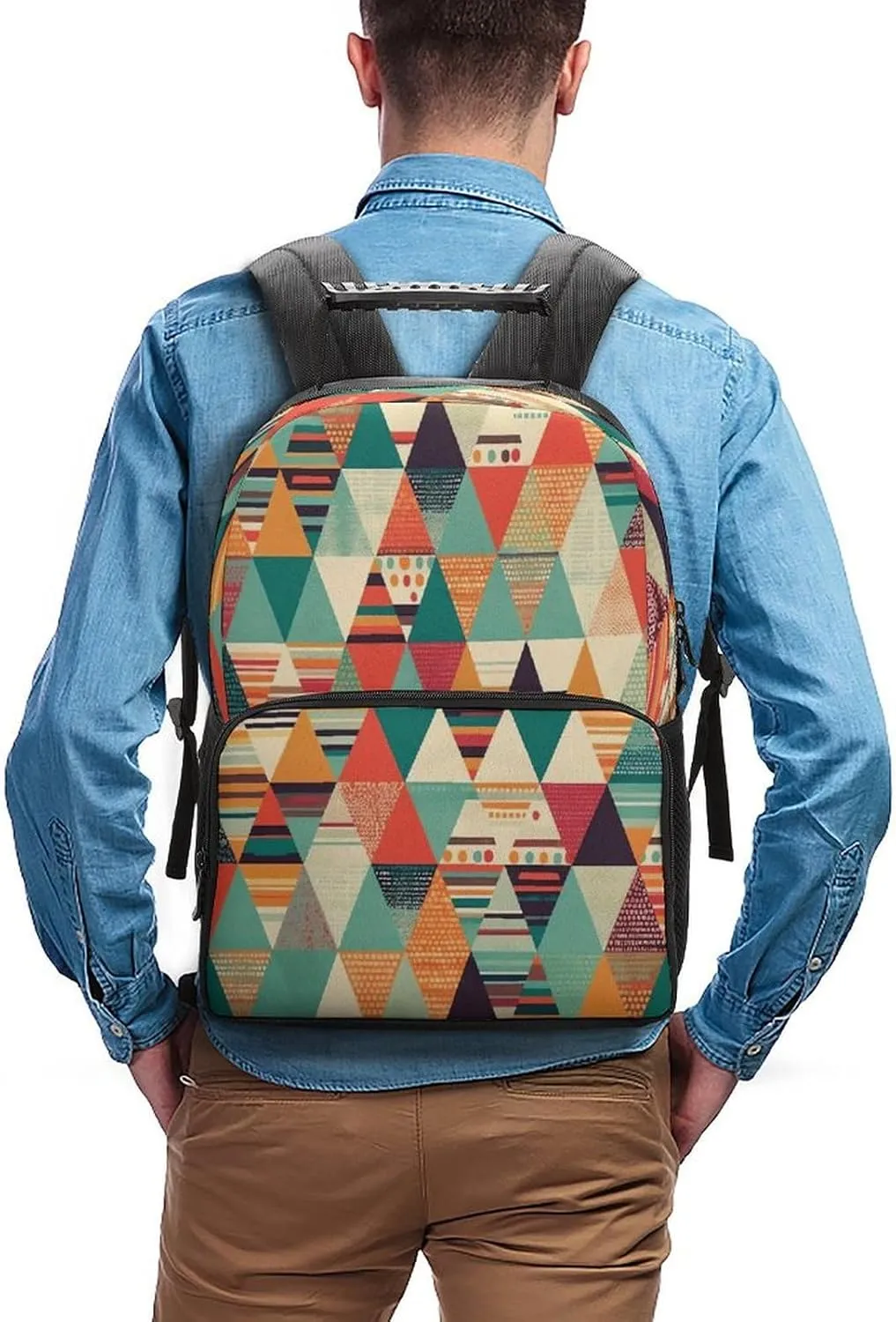 Backpacks Bright Colors And Stripes Travel Bag Business Work Laptop Backpack