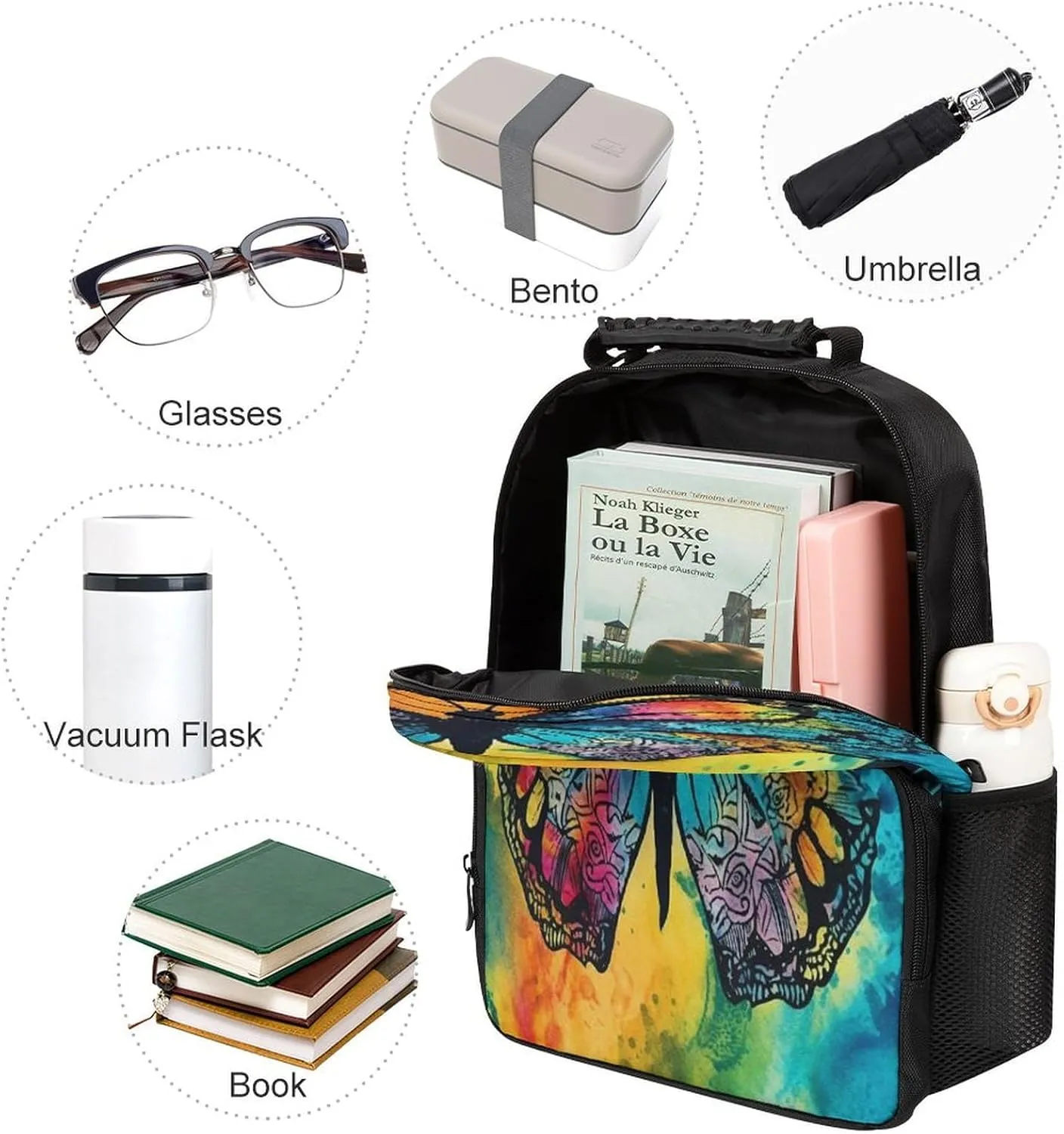 Backpacks Butterfly Tie Dye Travel Bag Business Work Laptop Backpack