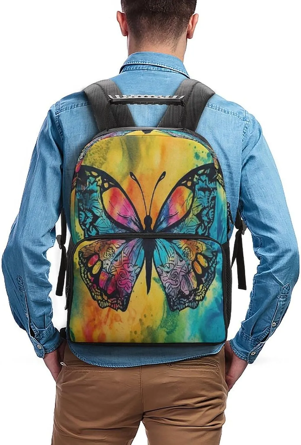 Backpacks Butterfly Tie Dye Travel Bag Business Work Laptop Backpack