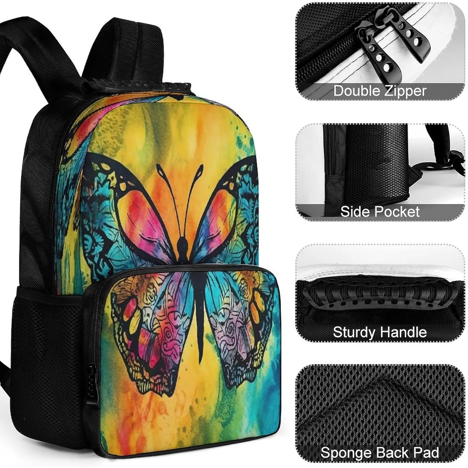 Backpacks Butterfly Tie Dye Travel Bag Business Work Laptop Backpack