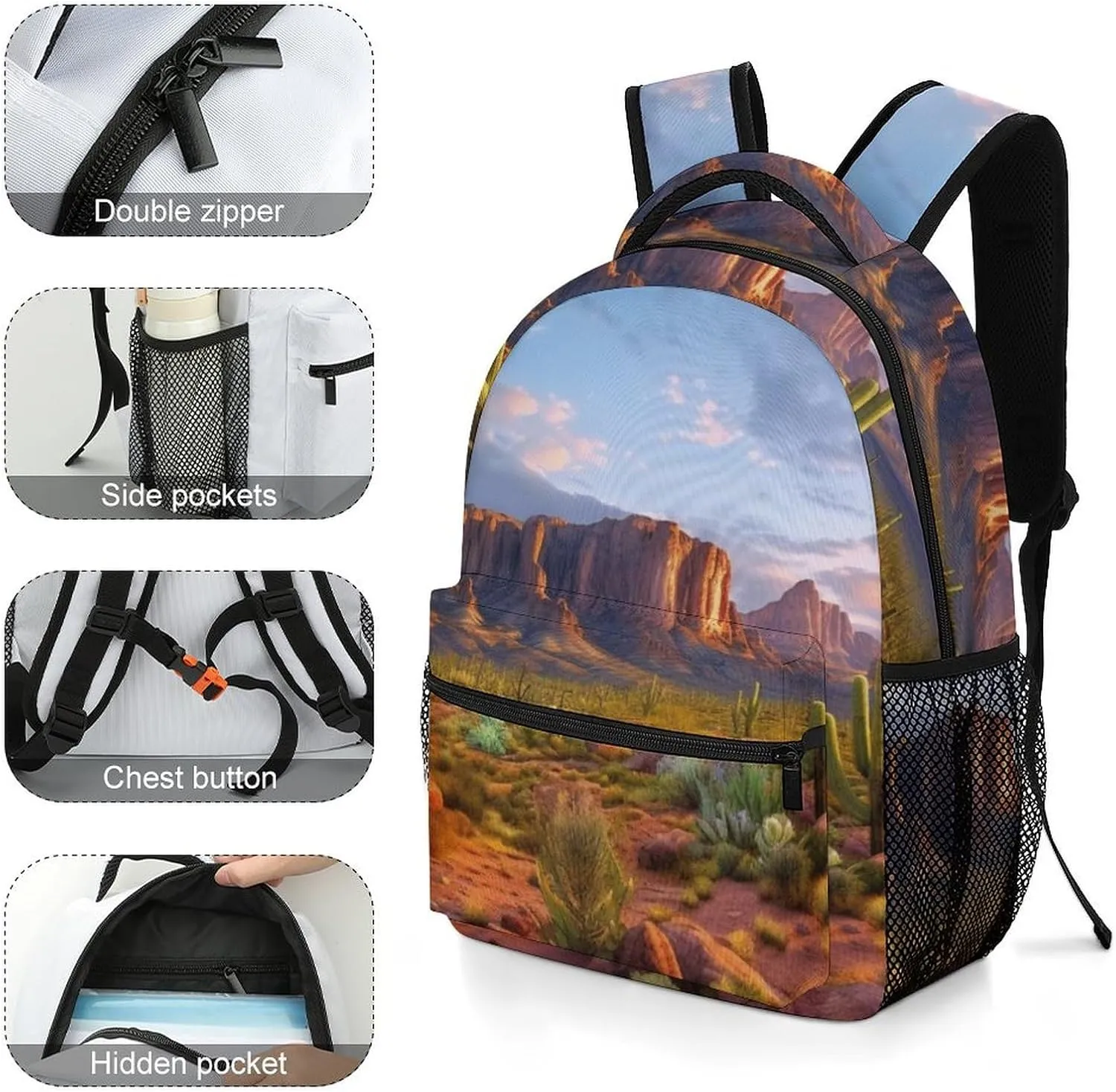 Backpacks Cactus Landscape Travel Bag Laptop Backpack Casual Daypack for Weekender Business Hiking