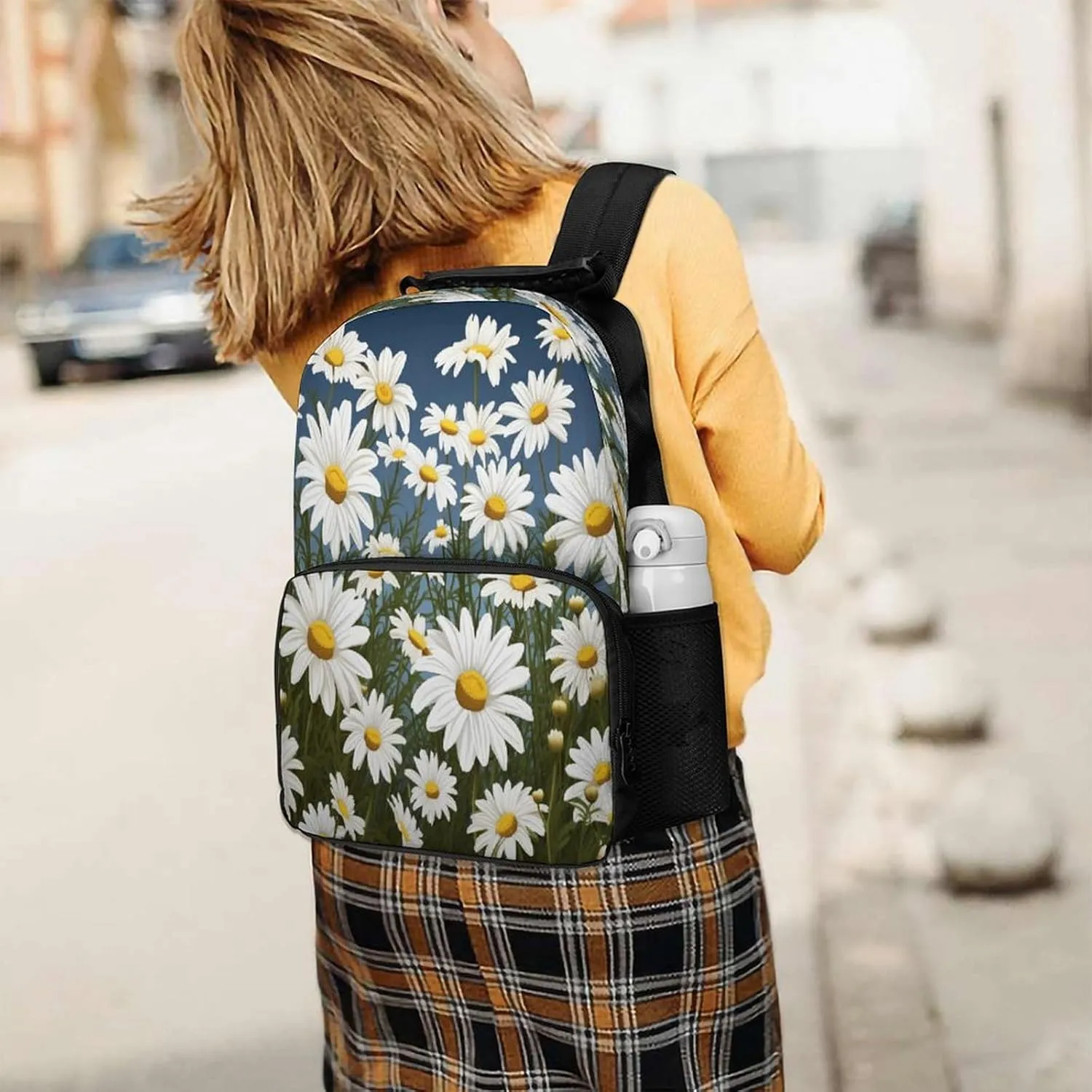 Backpacks Camomile Pattern Travel Bag Business Work Laptop Backpack