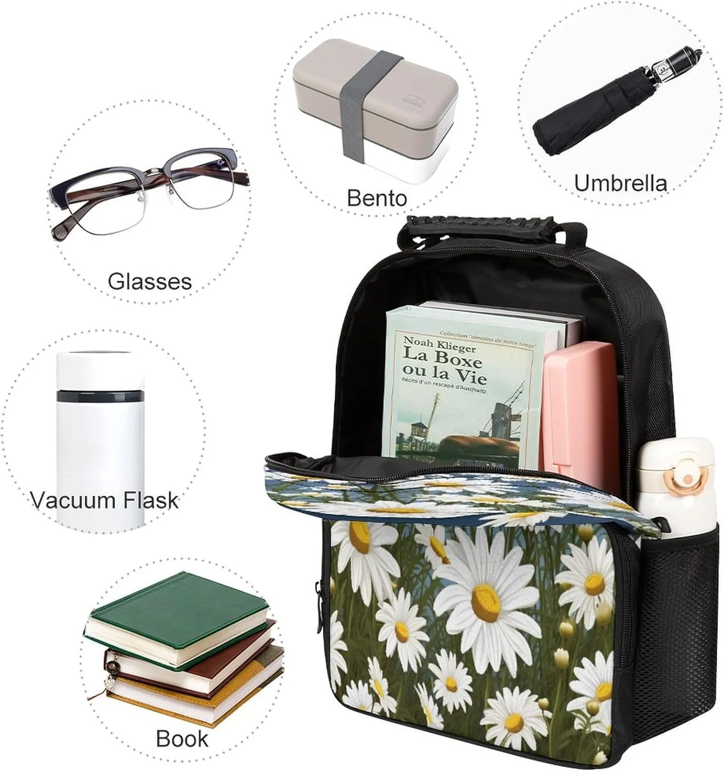 Backpacks Camomile Pattern Travel Bag Business Work Laptop Backpack