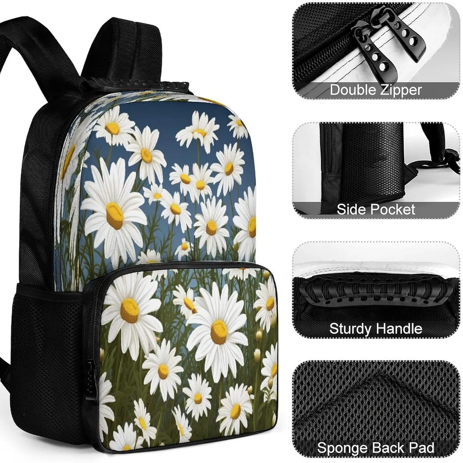 Backpacks Camomile Pattern Travel Bag Business Work Laptop Backpack
