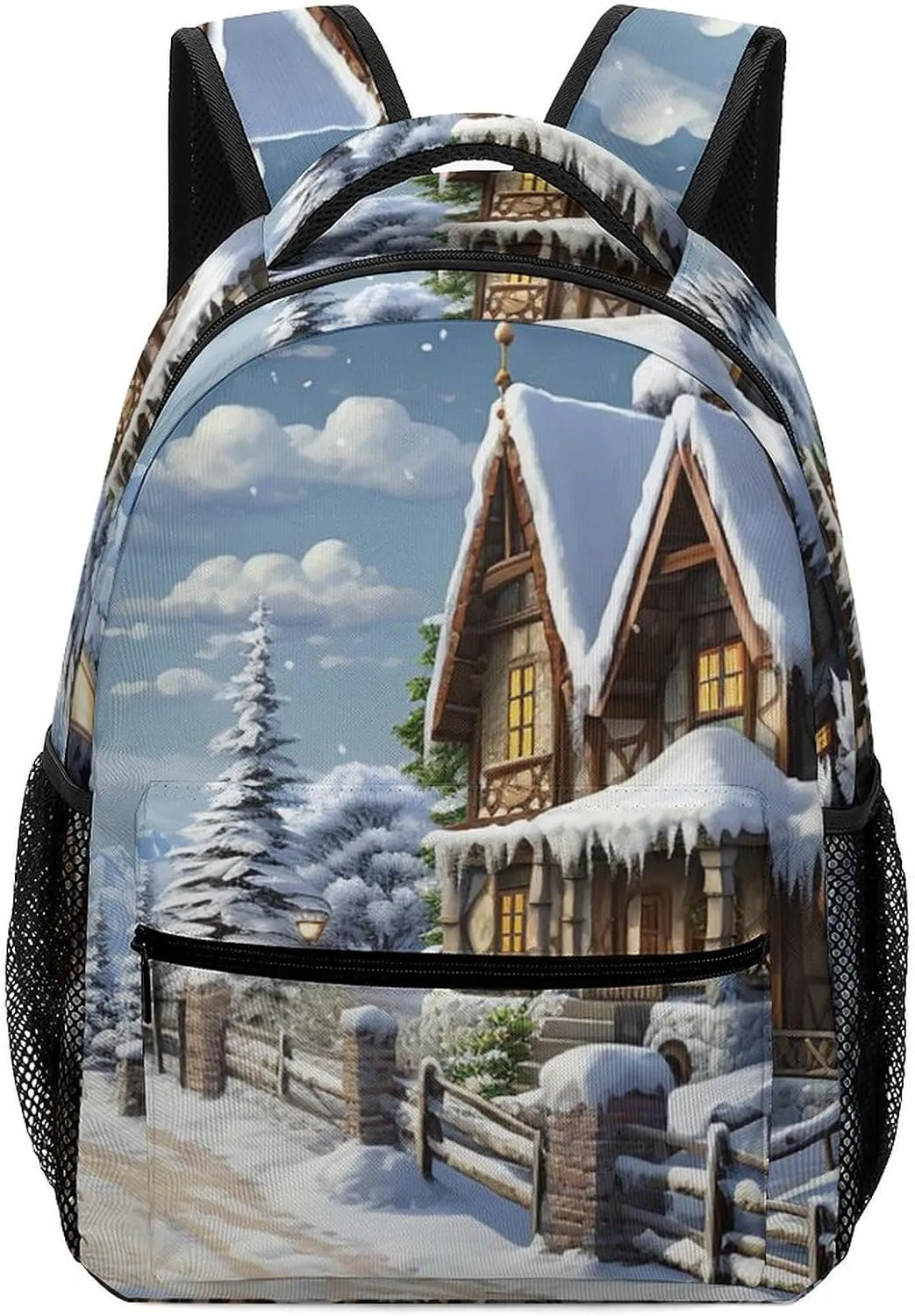 Backpacks Christmas Winter Happy Scene Travel Bag Laptop Backpack Casual Daypack for Weekender Business Hiking