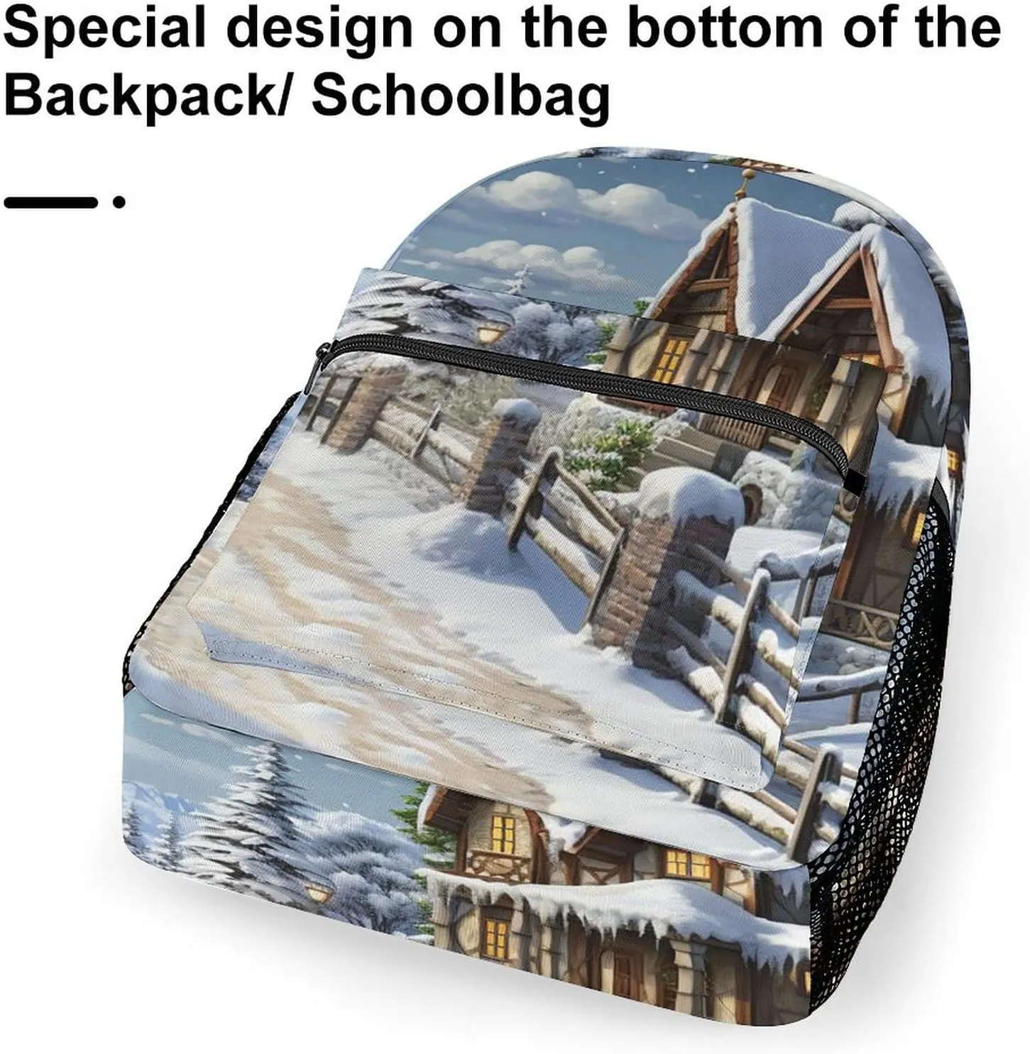 Backpacks Christmas Winter Happy Scene Travel Bag Laptop Backpack Casual Daypack for Weekender Business Hiking