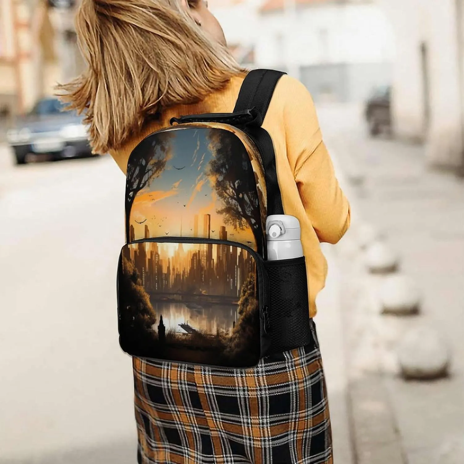 Backpacks City Landscape Travel Bag Business Work Laptop Backpack