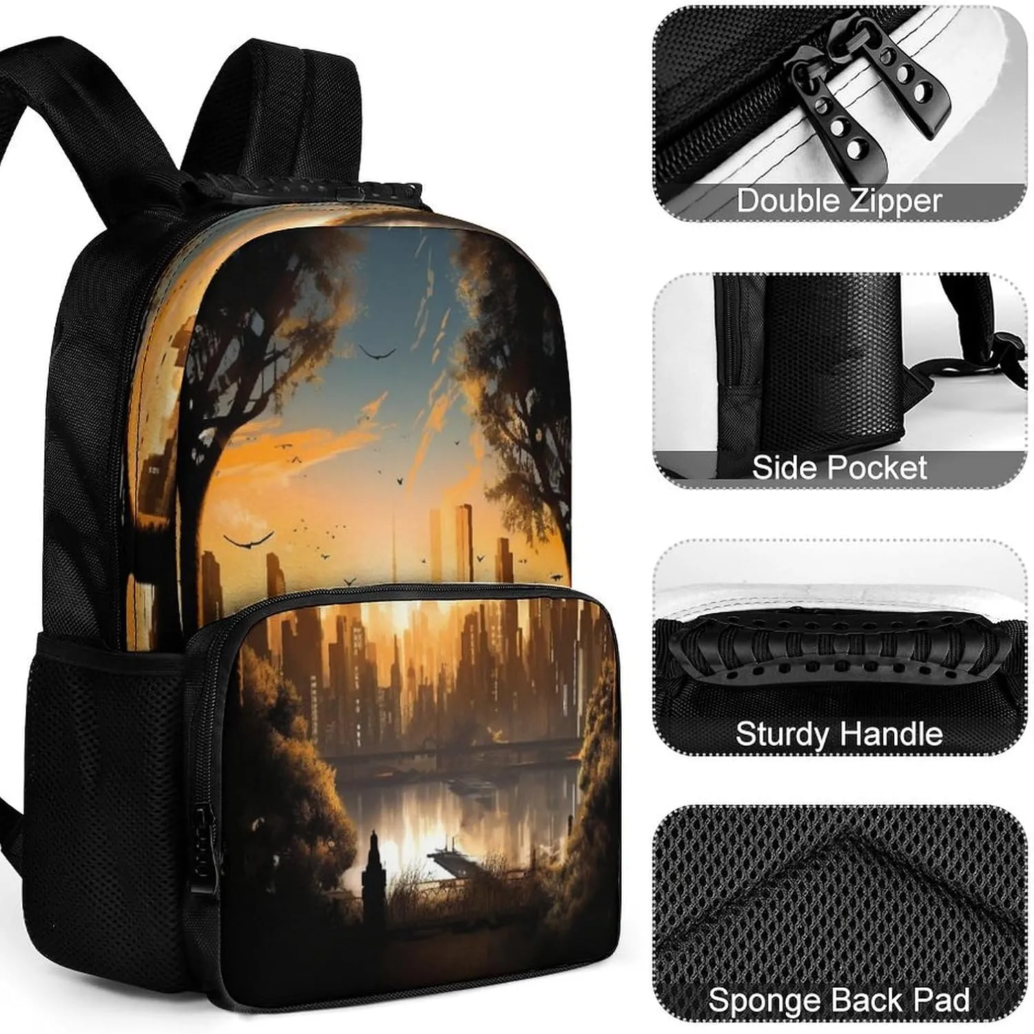 Backpacks City Landscape Travel Bag Business Work Laptop Backpack