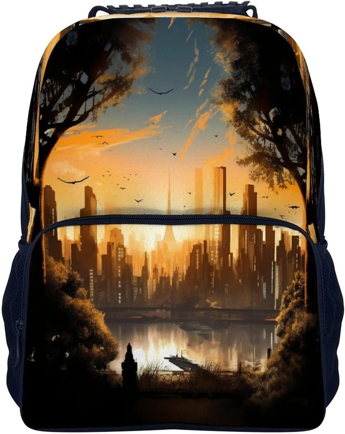 Backpacks City Landscape Travel Bag Business Work Laptop Backpack