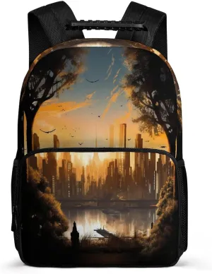 Backpacks City Landscape Travel Bag Business Work Laptop Backpack