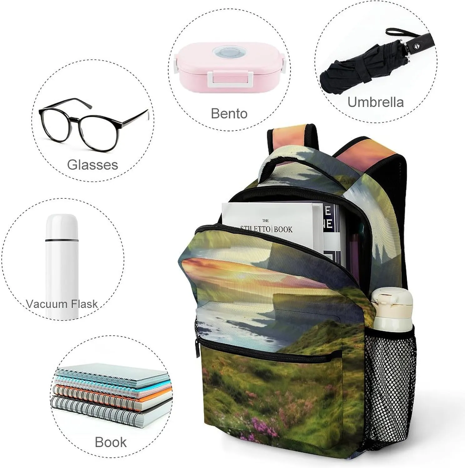 Backpacks Colorful Nature Landscape Travel Bag Laptop Backpack Casual Daypack for Weekender Business Hiking