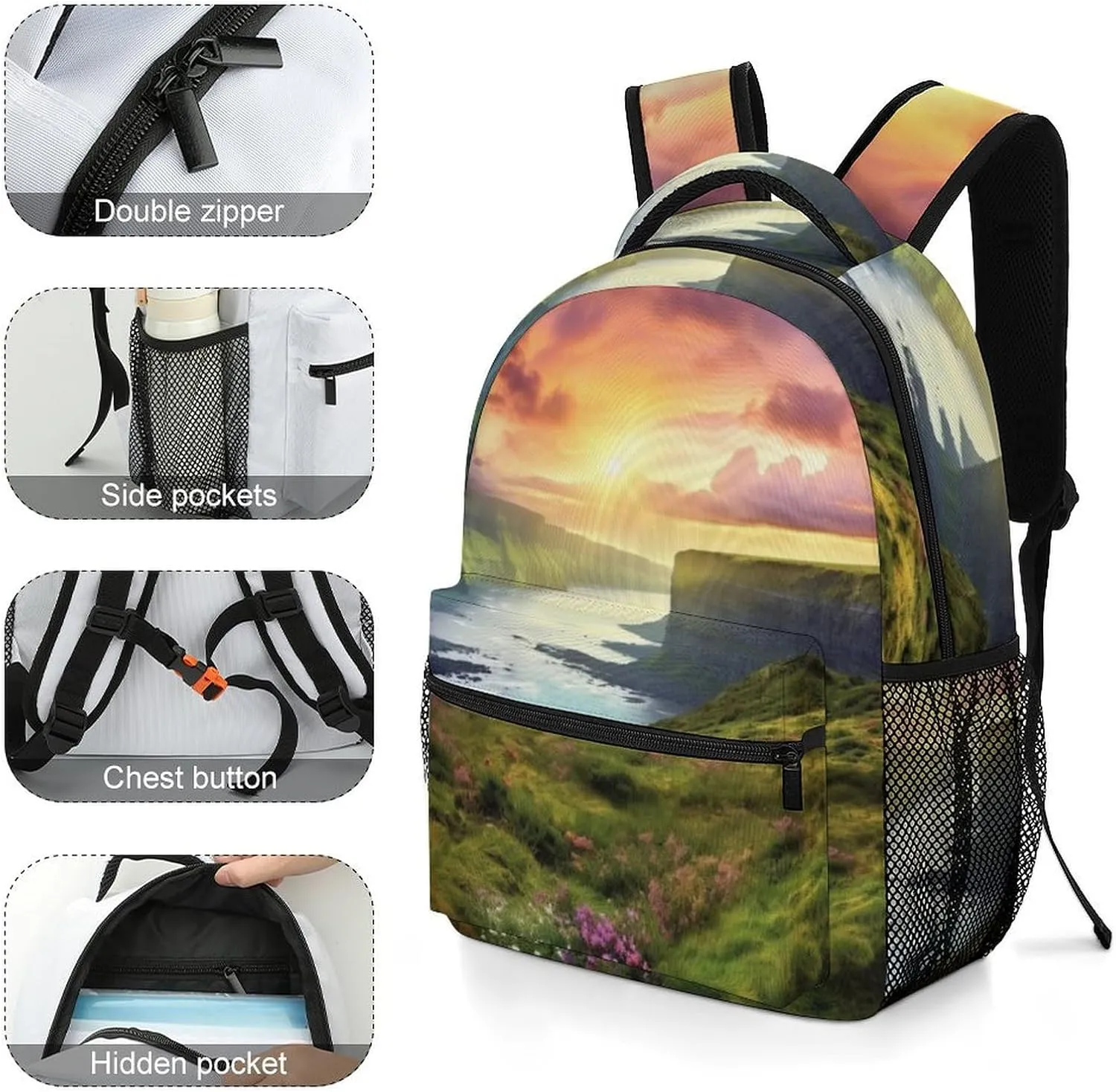 Backpacks Colorful Nature Landscape Travel Bag Laptop Backpack Casual Daypack for Weekender Business Hiking