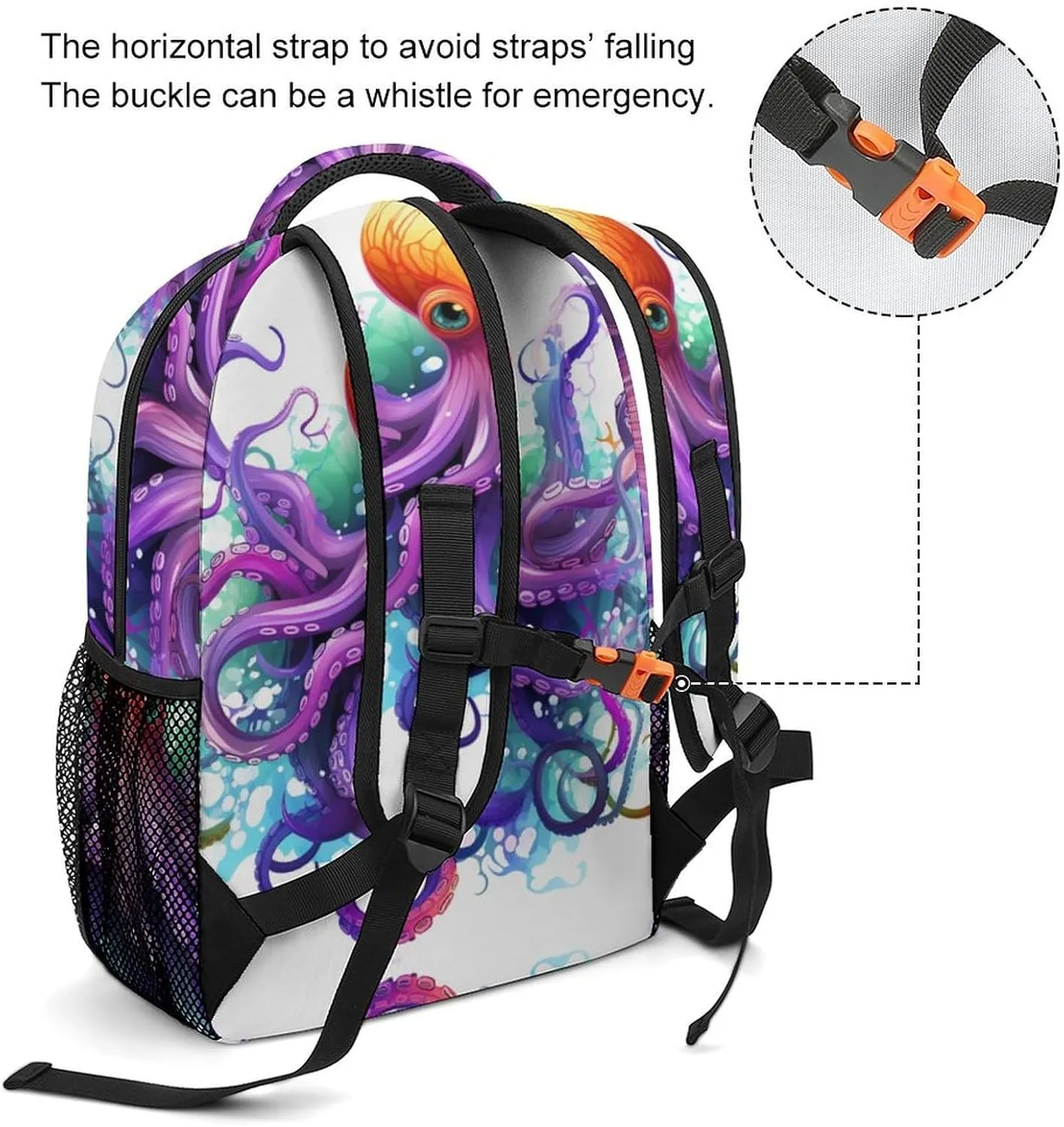 Backpacks Colorful Octopus Travel Bag Laptop Backpack Casual Daypack for Weekender Business Hiking
