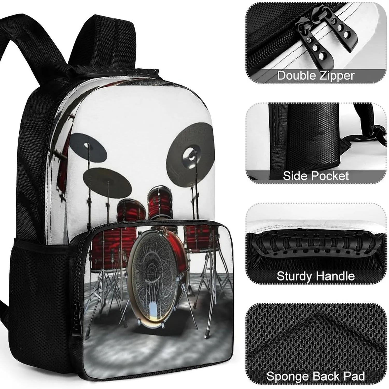 Backpacks Cool Drum Set Travel Bag Business Work Laptop Backpack