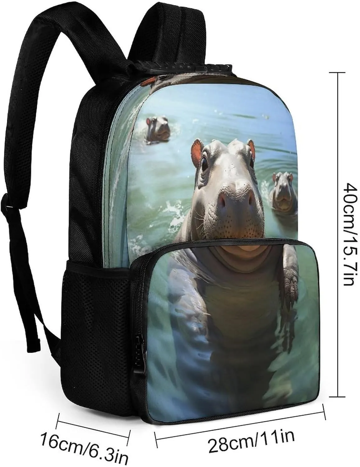 Backpacks Cute Hippos Travel Bag Business Work Laptop Backpack