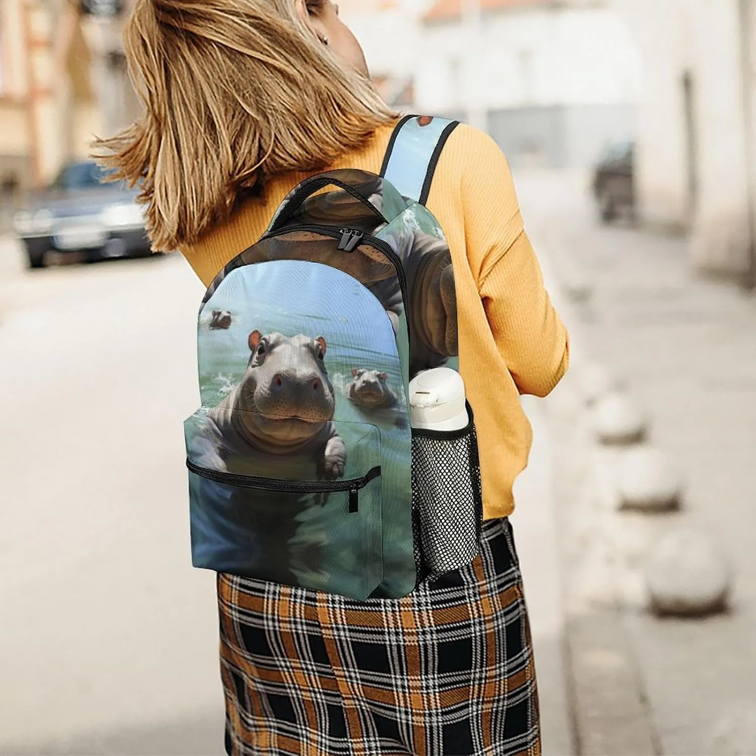 Backpacks Cute Hippos Travel Bag Laptop Backpack Casual Daypack for Weekender Business Hiking