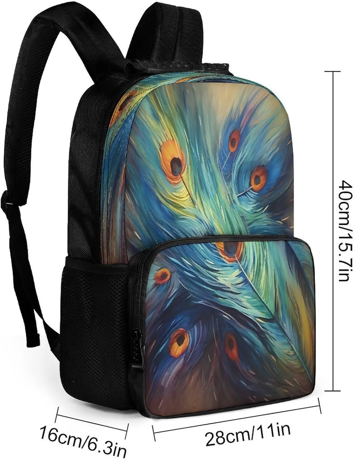 Backpacks Feather Painting Travel Bag Business Work Laptop Backpack