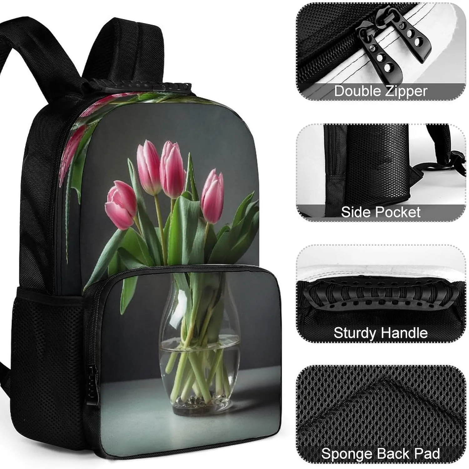 Backpacks Flowers Grow in A Bottle Travel Bag Business Work Laptop Backpack