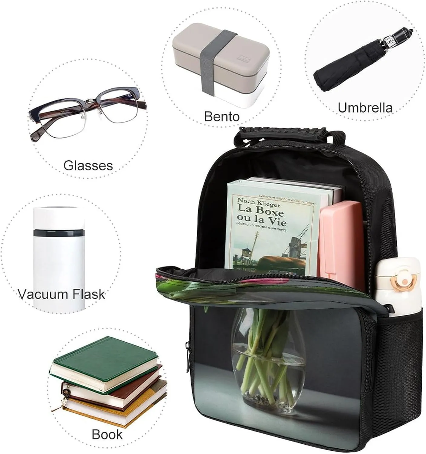 Backpacks Flowers Grow in A Bottle Travel Bag Business Work Laptop Backpack