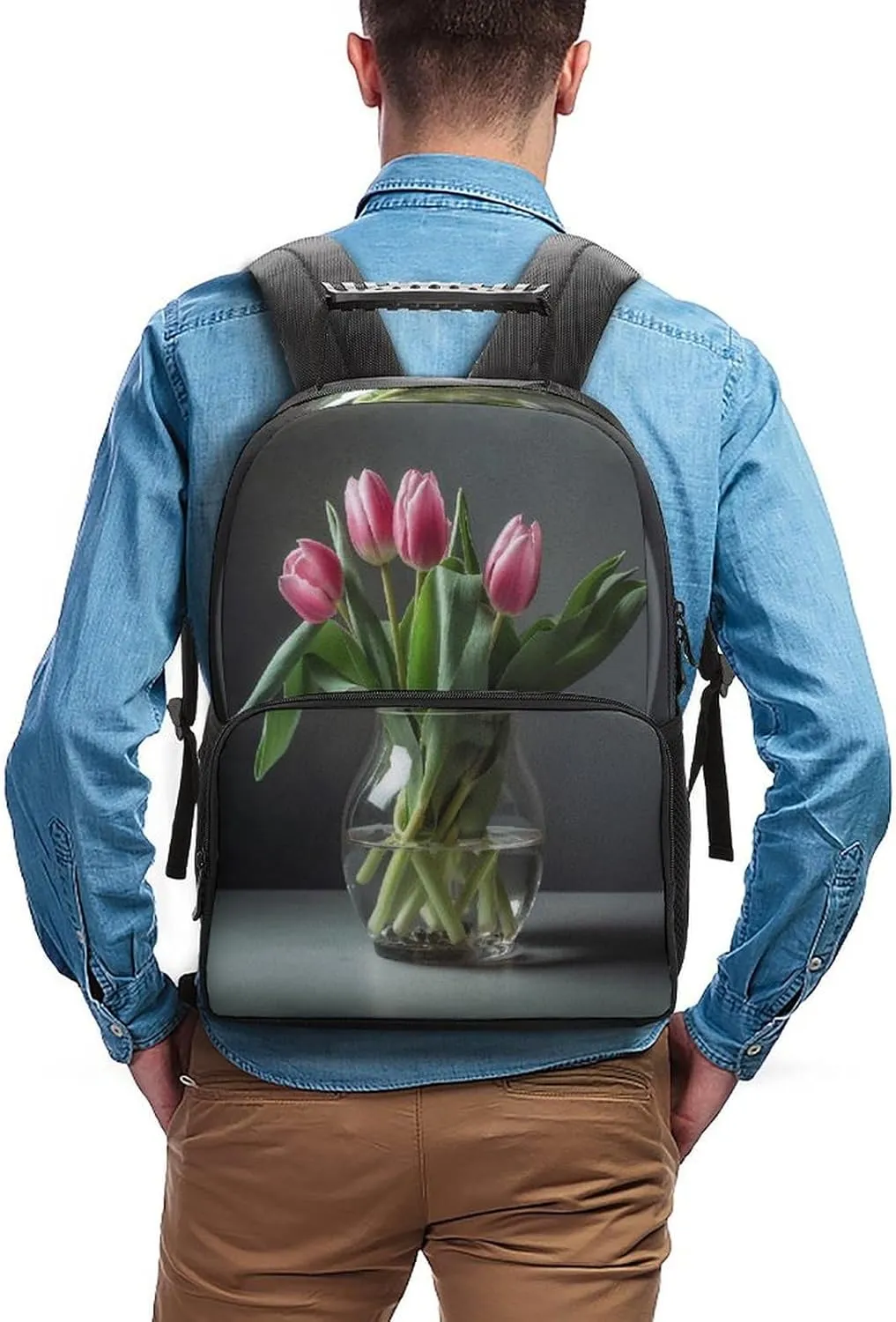 Backpacks Flowers Grow in A Bottle Travel Bag Business Work Laptop Backpack