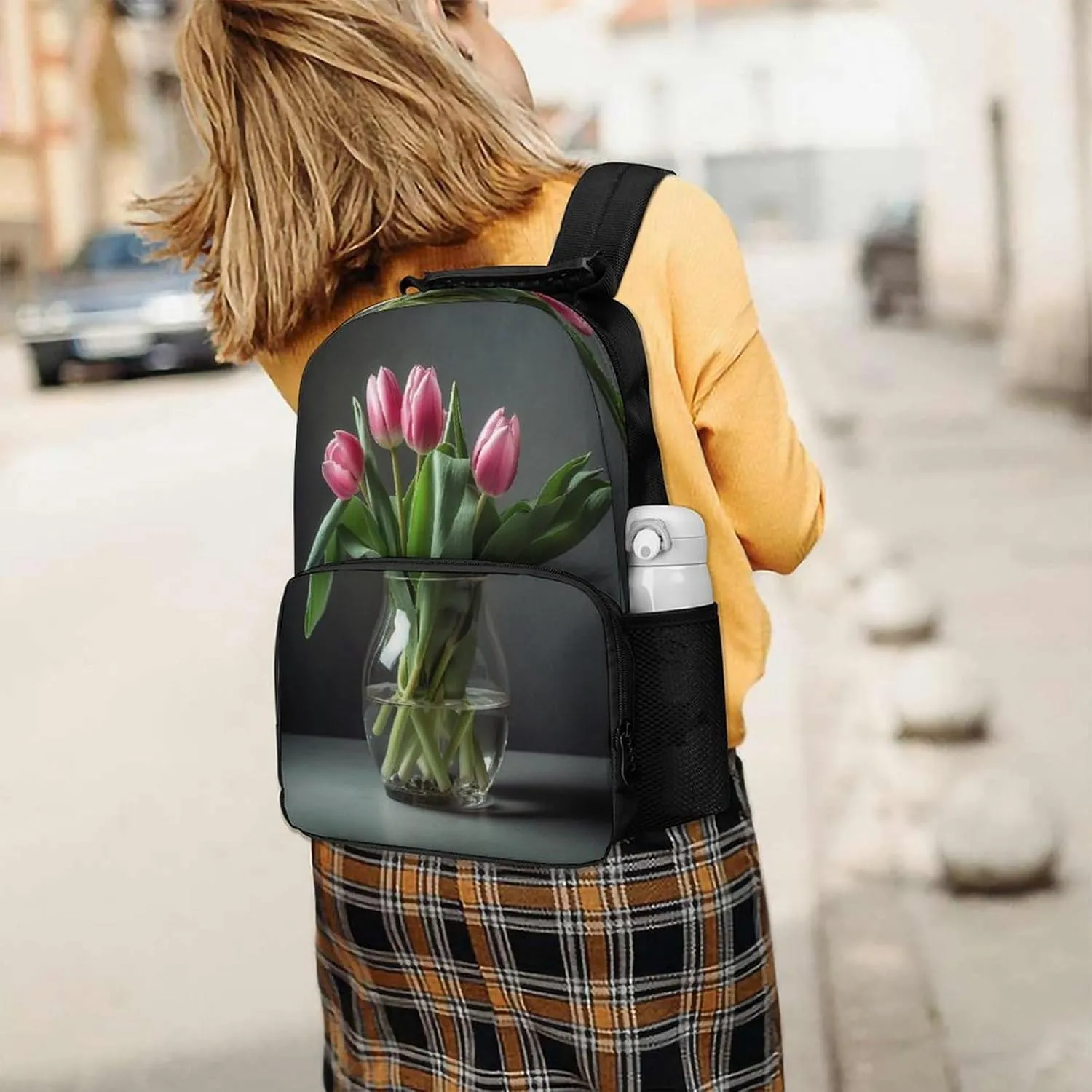 Backpacks Flowers Grow in A Bottle Travel Bag Business Work Laptop Backpack