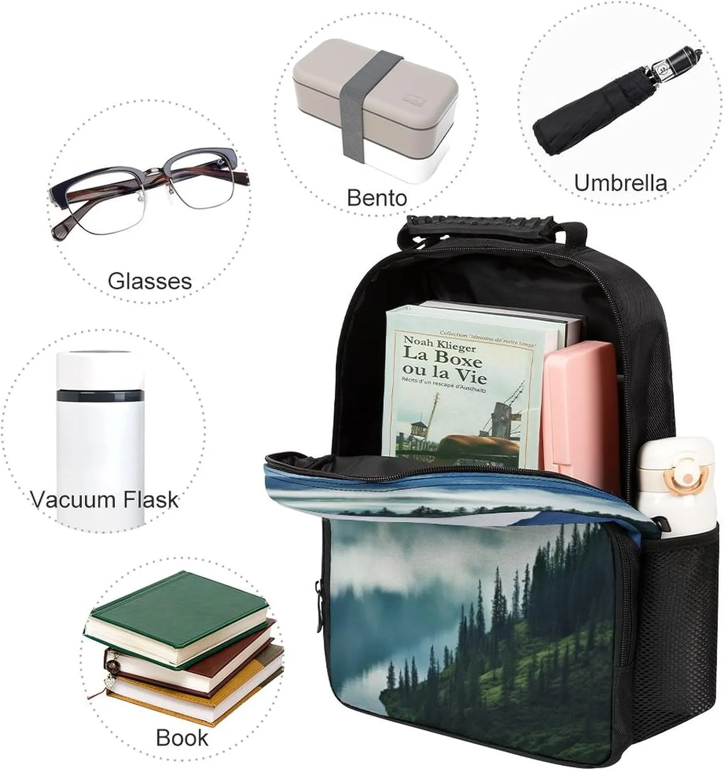 Backpacks Foggy Mountains Landscape Travel Bag Business Work Laptop Backpack